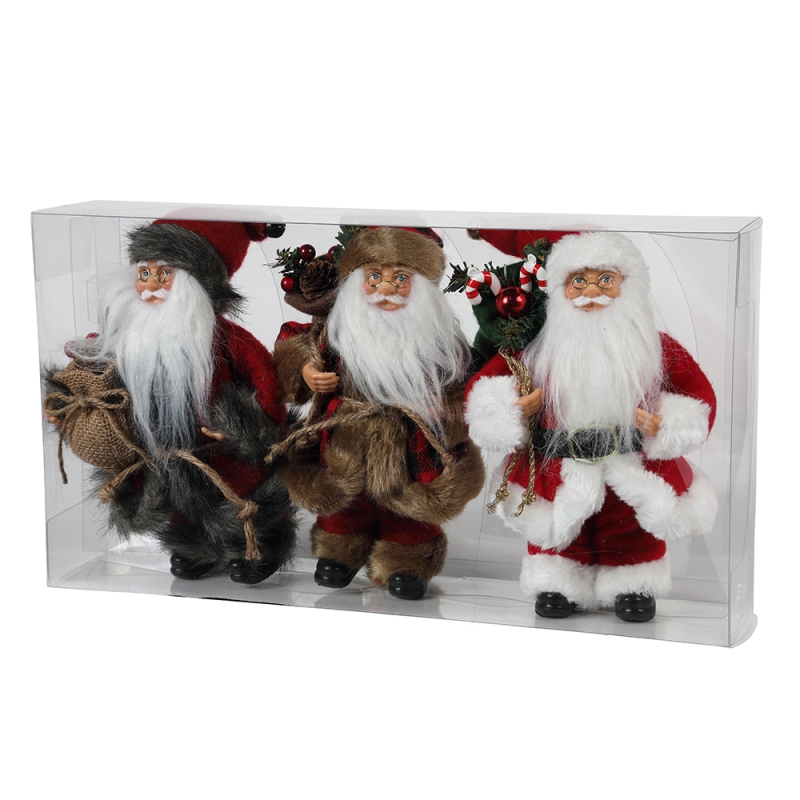 9 cal 3 sztuk Boże Narodzenie Santa Claus Ozdoby Dekoracji Drzewo Wiszące Figurki Kolekcja Lalka Wisiorek Małe Tradycyjne PCW