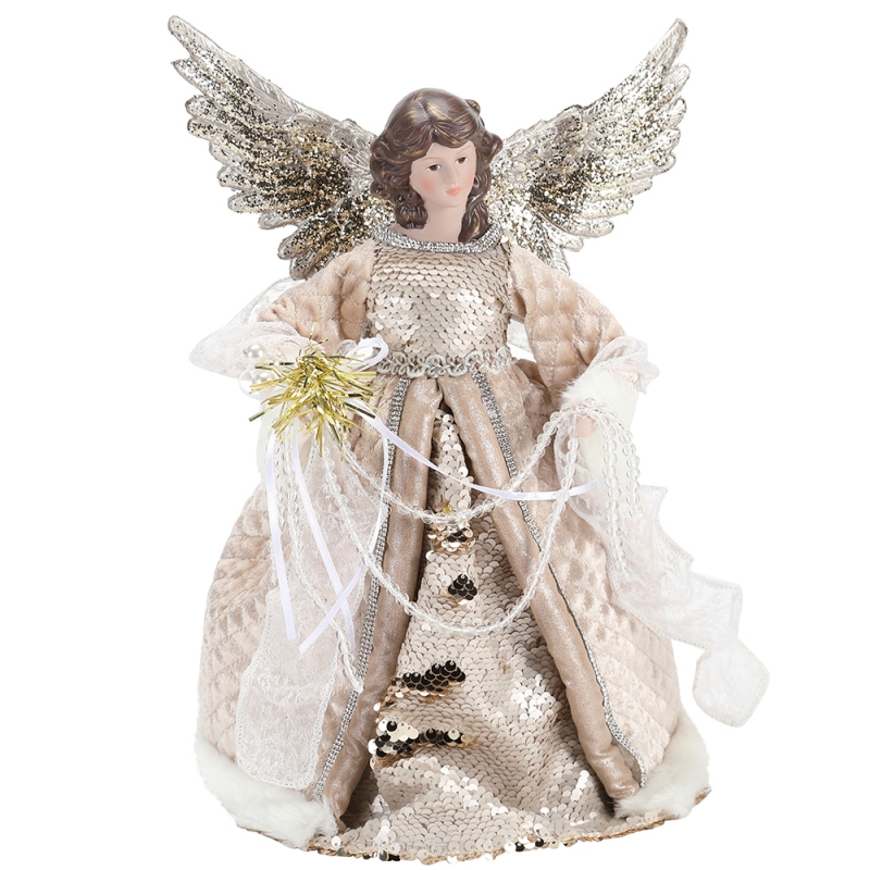 33 cm Christmas Angel Decor Koraliki Ornament Decor Dekoracje Kryte Nowy Produkt Xmas Rysunek Wyświetlacz Wyświetlacz Luksusowy Dom Merry