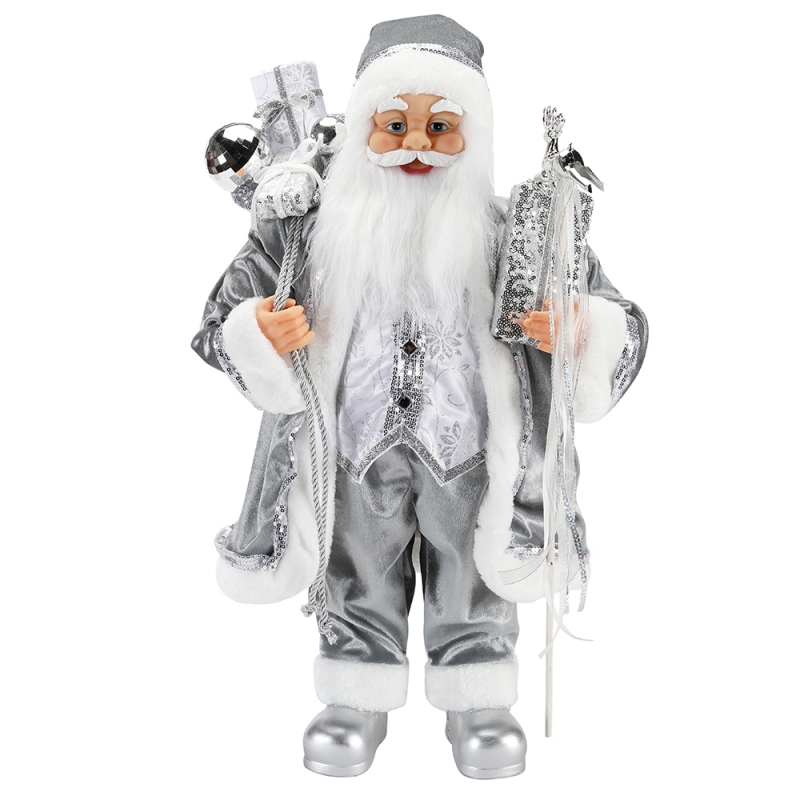 45 ~ 62 cm Boże Narodzenie stojący Santa Claus Ornament Dekoracji Kolekcja Figurki Figurki Wakacyjny Festiwal Xmas Pluszowy Niestandardowy przedmiot