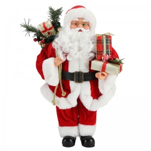 42 cm Boże Narodzenie stojący Santa Claus ornament dekoracji kolekcja figurki tkaniny wakacje festiwal xmas pluszowyniestandardowy przedmiot