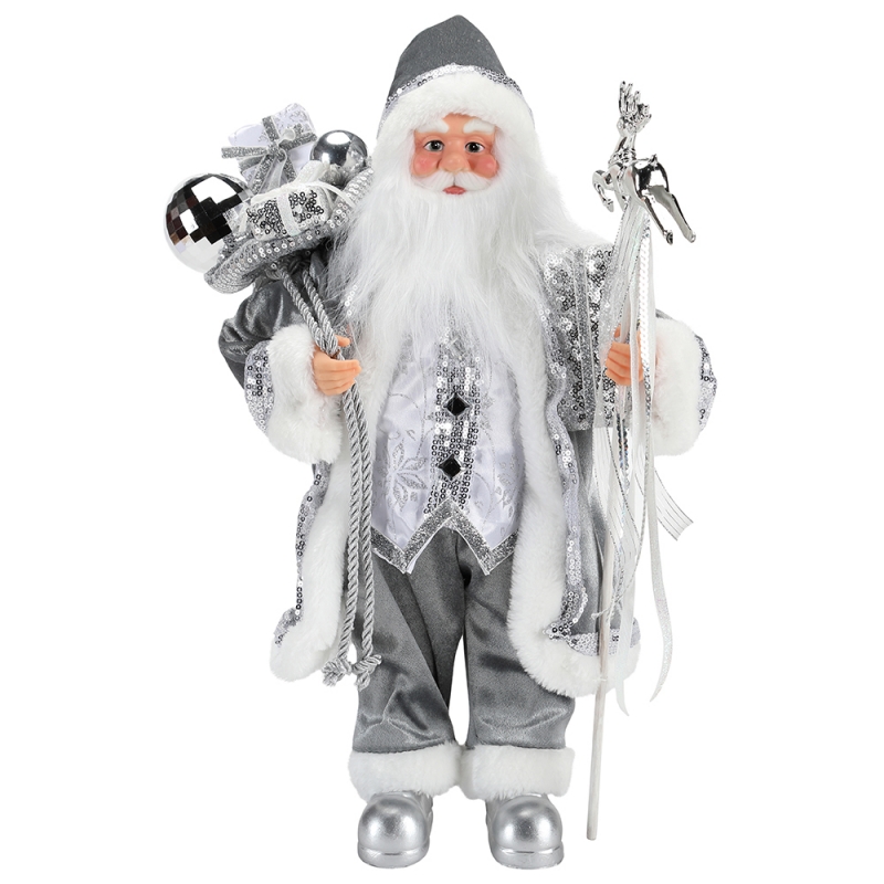 45 ~ 62 cm Boże Narodzenie stojący Santa Claus Ornament Dekoracji Kolekcja Figurki Figurki Wakacyjny Festiwal Xmas Pluszowy przedmiot