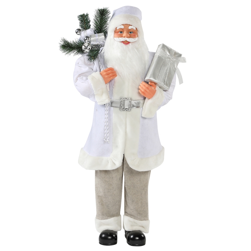 30 ~ 110 cm Boże Narodzenie Biała Stała Santa Claus Torba Prezent Ornament Dekoracja Festiwal Wakacyjny Kolekcja Figurki Tradycyjne Boże Narodzenie