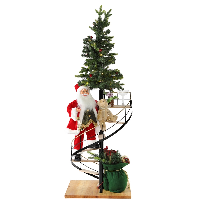 60cm Christmas schody Santa Claus z oświetleniem ozdobnym ornamentem dekoracji festiwalu wakacje kolekcja figurki tradycyjny