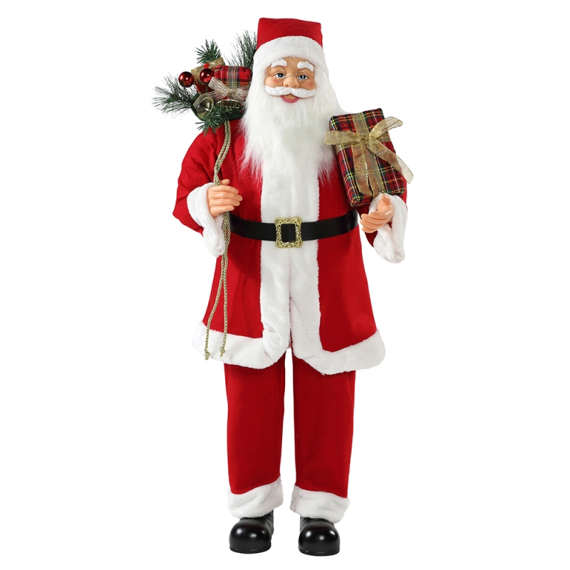30 ~ 110 cm Boże Narodzenie stojący Santa Claus z torbąna prezent ornament ozdoba tradycyjna kolekcja figurki serii xmas